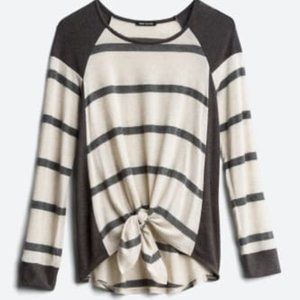 Nanci Tie Front Brushed Knit Top